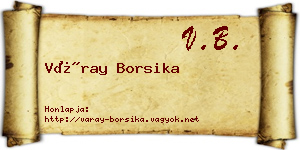Váray Borsika névjegykártya
